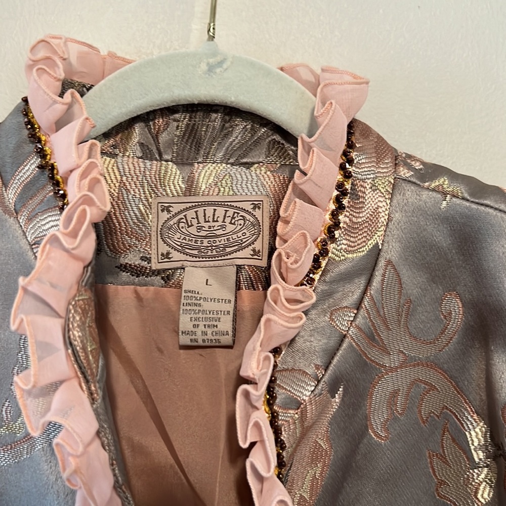 Lillie by James Coviello Floral Tapestry Blazer QVC  size L - Picture 5 of 5